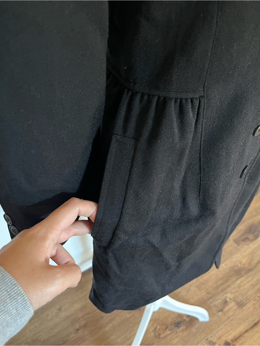 Kenzo 100% Wool Black Coat - Picture 4 of 8